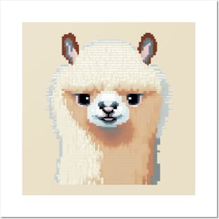 Fluffy and Adorable Alpaca Pixel Posters and Art